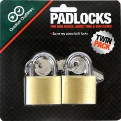 Outdoor Outfitters Brass Padlock 2 Pack For Hard Case Ammo Tins Gun Racks